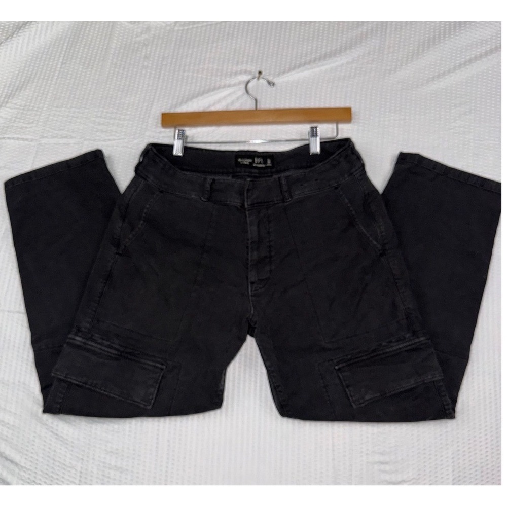 Abercrombie & Fitch Nicole Benefield HFR Cargo Pants Mens 32x30 Black Straight